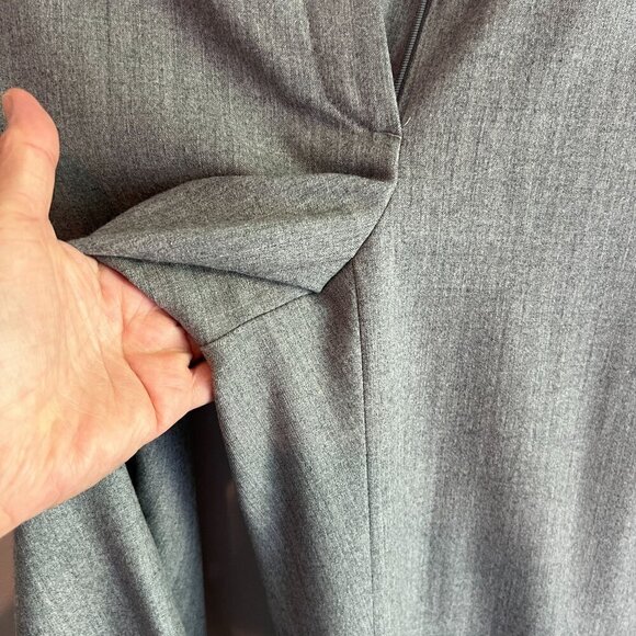 Theory Womens Dress Pants Wide Leg Trouser Mid Rise Size 2 Gray Wool Blend - Picture 6 of 13